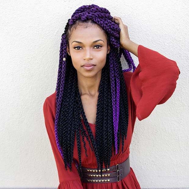 Black and Purple Crochet Twists