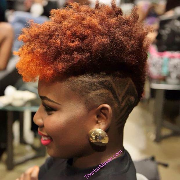 Natural Curly Short Copper Haircut