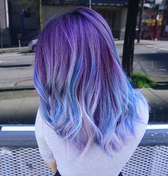 25 Amazing Blue and Purple Hair Looks - StayGlam