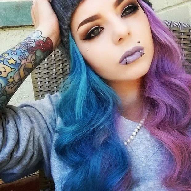 25 Amazing Blue And Purple Hair Looks Page 2 Of 3 Stayglam