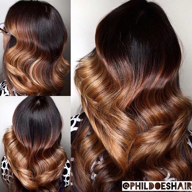 Burnished Metal Balayage Hair