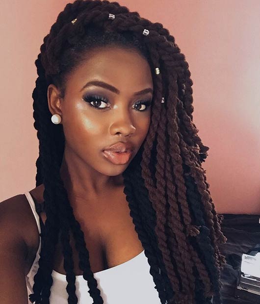 Black and Brown Crochet Twists