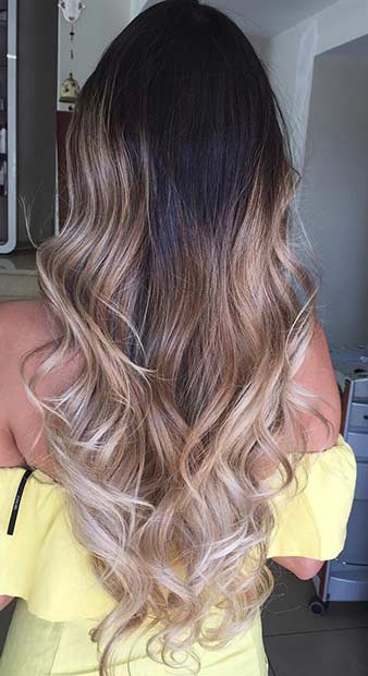 Beige Blonde Balayage Ombre for Brunettes