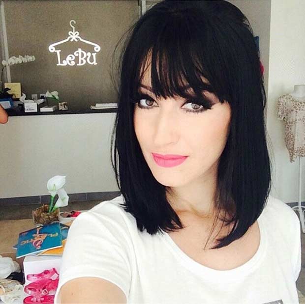 Long Bob Haircut with Bangs