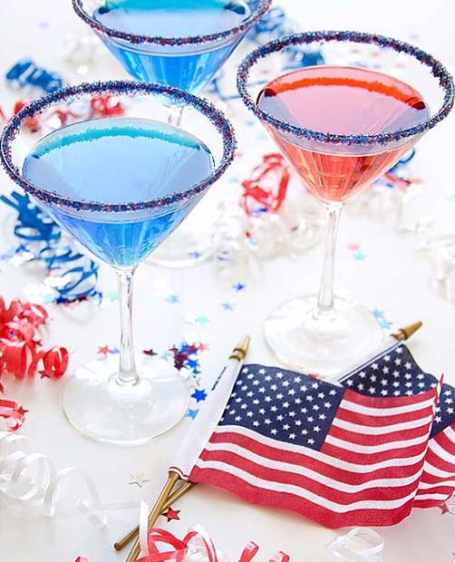 Blue and Red 4th of July Drinks