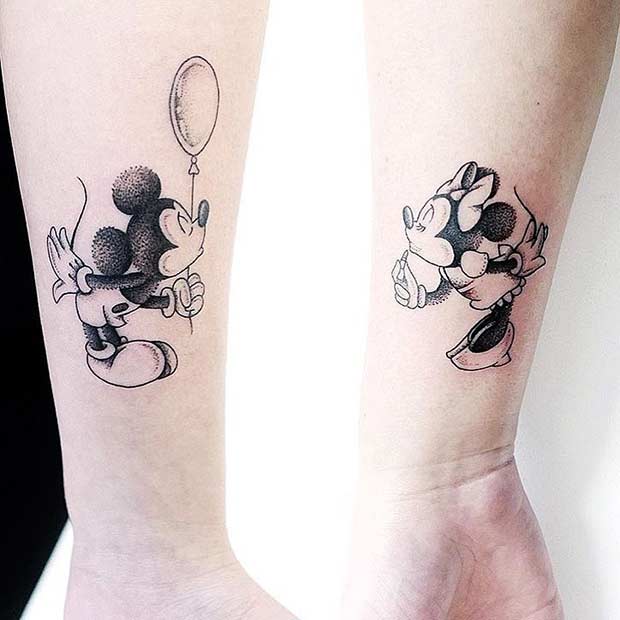Vintage Mickey and Minnie Mouse Tattoos