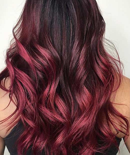 Dark Red Ombre Hair Color