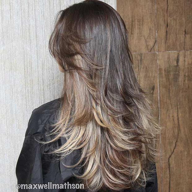 Long Layered Haircut for Brunettes