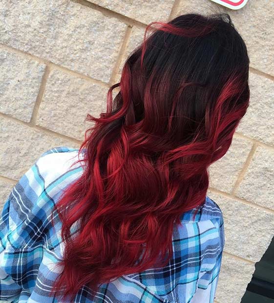 Ombre Hair From Brown To Red