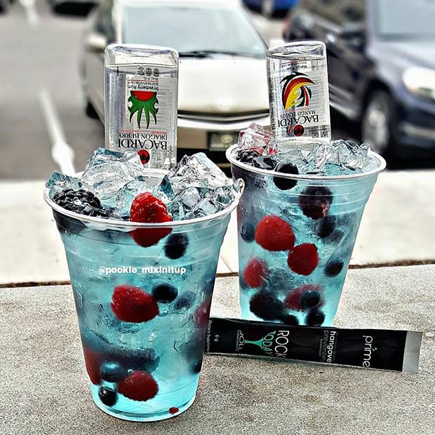 Blue Lagoon Berry Summer Cocktail