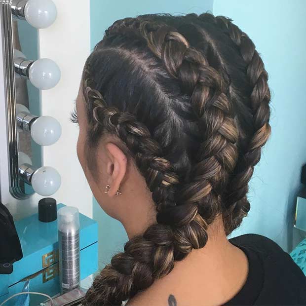 Caramel Cornrows with Extensions