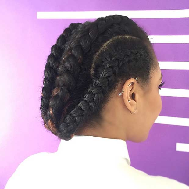 Cornrows on Natural Hair Style