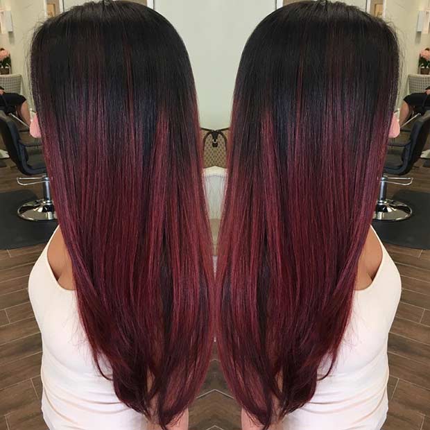 Red And Brown Ombre Hair