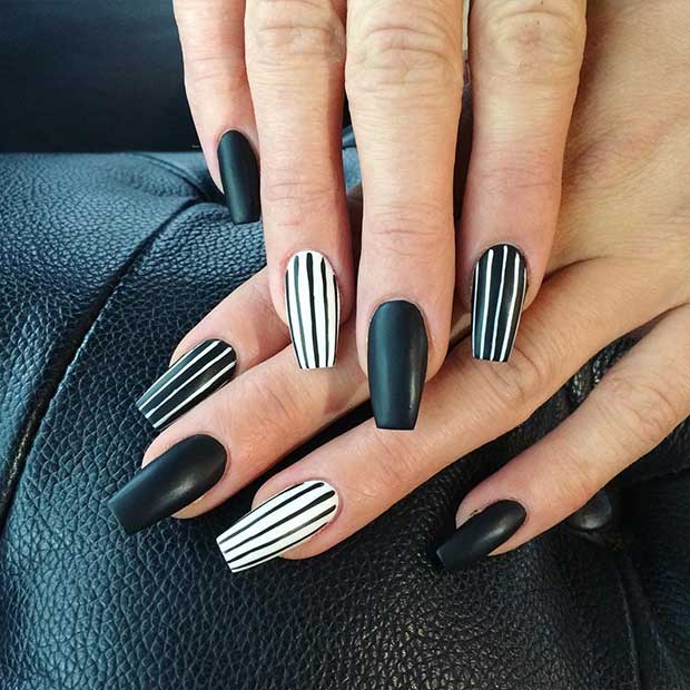 edgy black nail designs