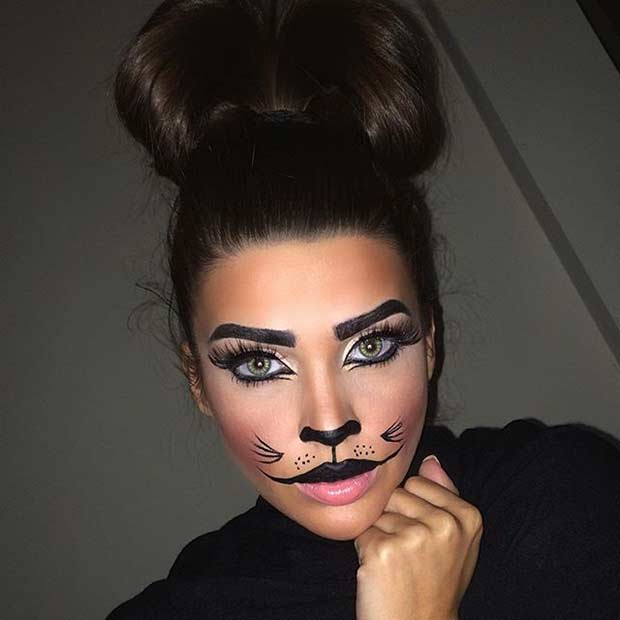 Cute Halloween Cat Makeup Look