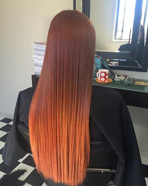 Dark to Light Copper Ombre Hair
