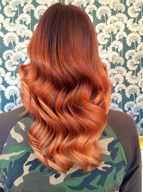 Soft Copper Ombre Hair Color Idea for Fall