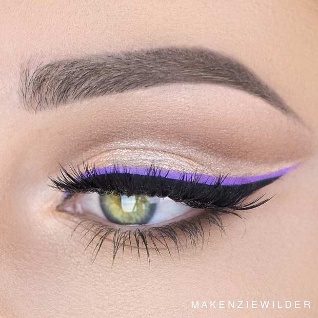 Black and Purple Eyeliner Makeup Look