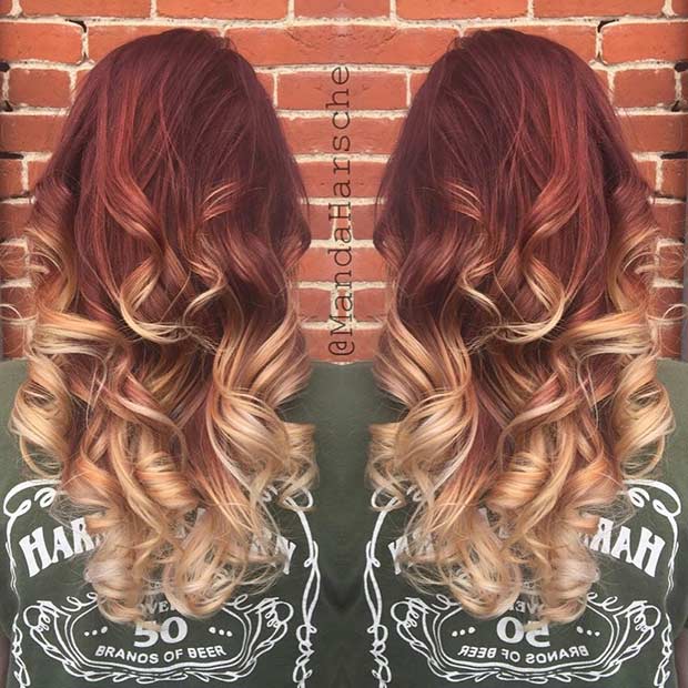 Dark Copper to Blonde Ombre Hair