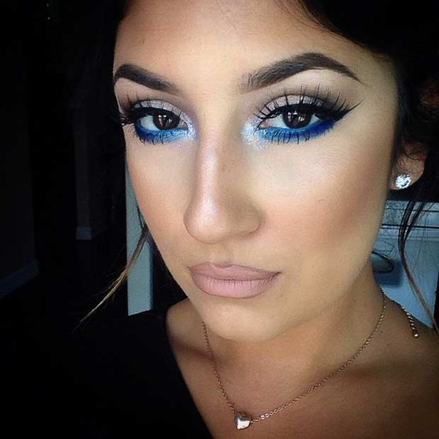 Smokey Blue Lower Lash Line for Brown Eyes