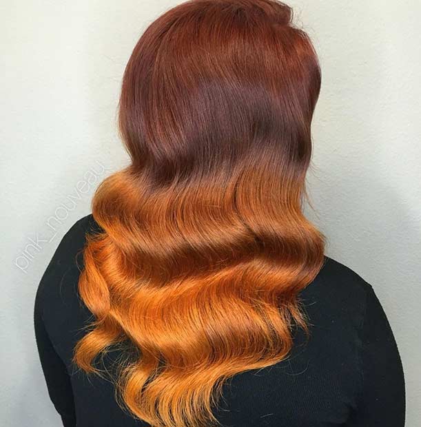 Dark to Light Copper Ombre Hair