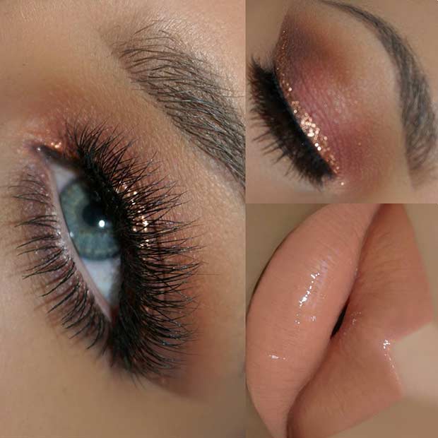 Rose Gold Eye Makeup Look for Summer