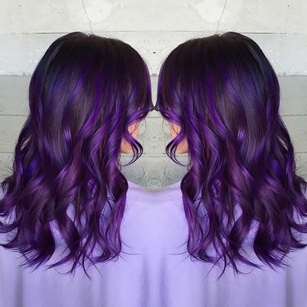 Cool mix from purple and natural dark brown 💜 😎 #bayagehair  #balayageombre #vancity #vans #ombre#vancouver #hair #hairstyle #haircolor…  | Instagram