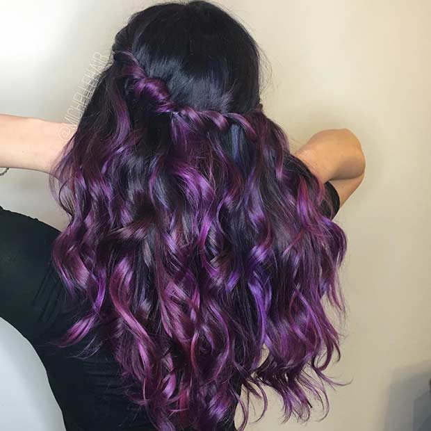 21 Bold and Trendy Dark Purple Hair Color Ideas | StayGlam