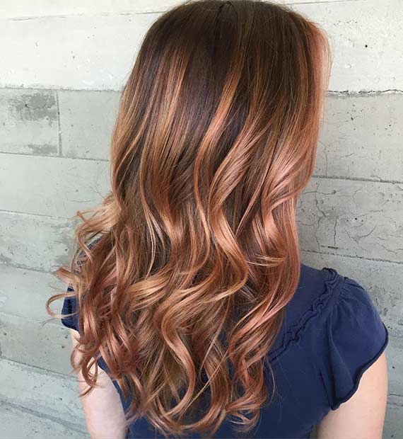 Fall Rose Gold Hair Color Idea