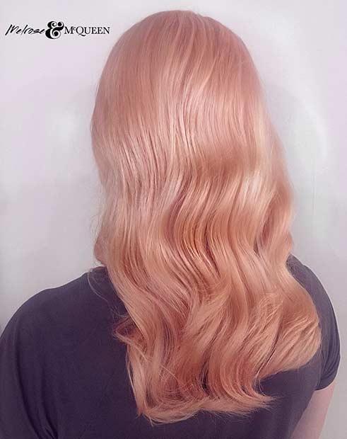 Dusty Rose Gold Hair Color Idea