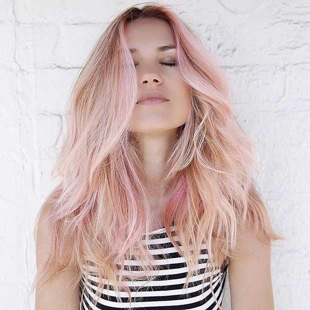 Blonde and Rose Gold Hair Combo