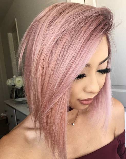 Rose Gold Bob Hairstyle