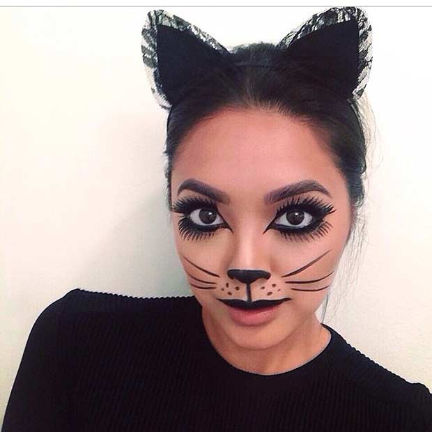 cat halloween makeup for kids