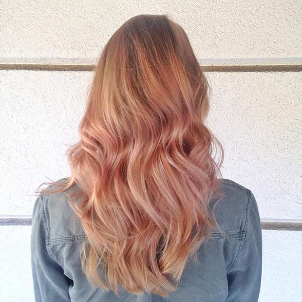 Rose Gold Balayage Hairstyle