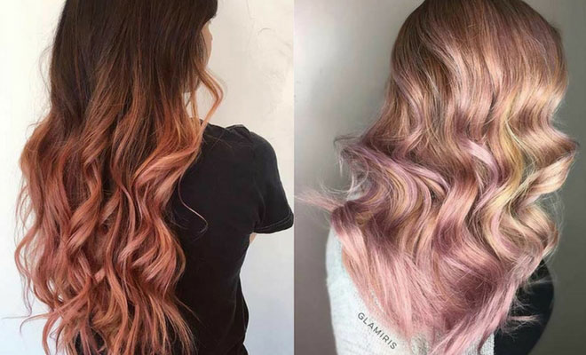 dusty rose gold hair color