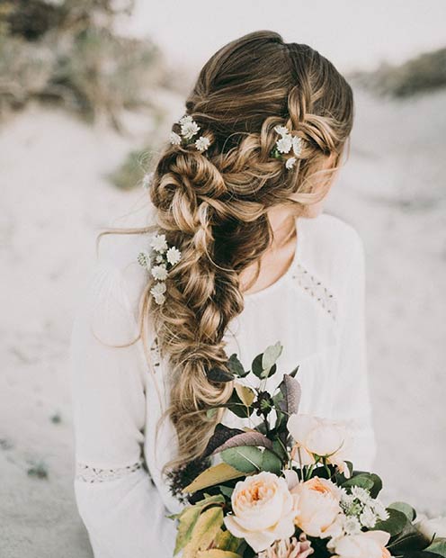 country wedding braided hairstyles