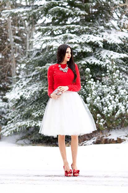 Tulle Skirt Christmas Outfit Idea