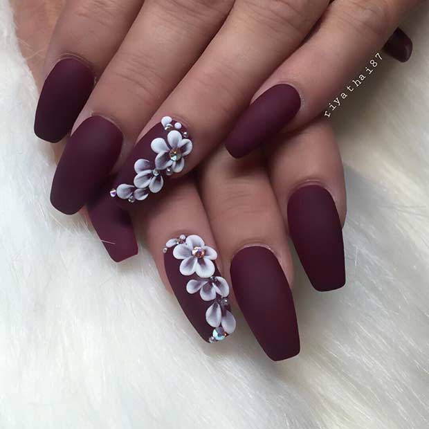 White Matte Nails Designs