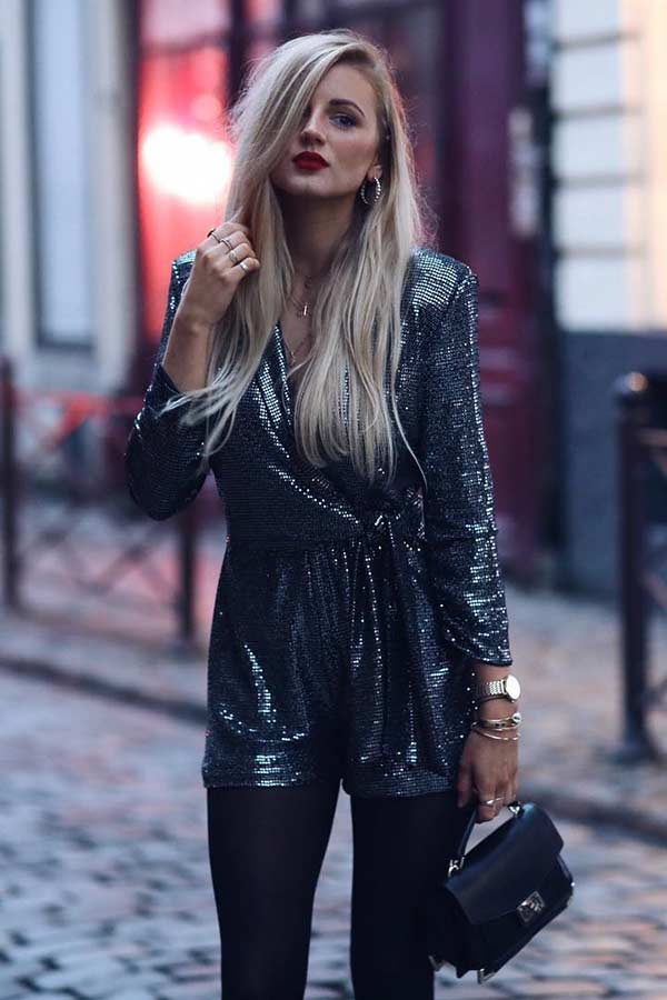 Sequin Playsuit NYE Outfit Idea