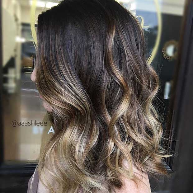 Blonde Balayage Highlights for Dark Hair