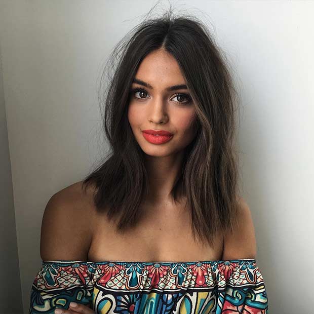 Straight Long Bob Haircut Idea for Brunettes