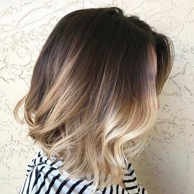 Blonde Ombre Lob Haircut for Brown Hair