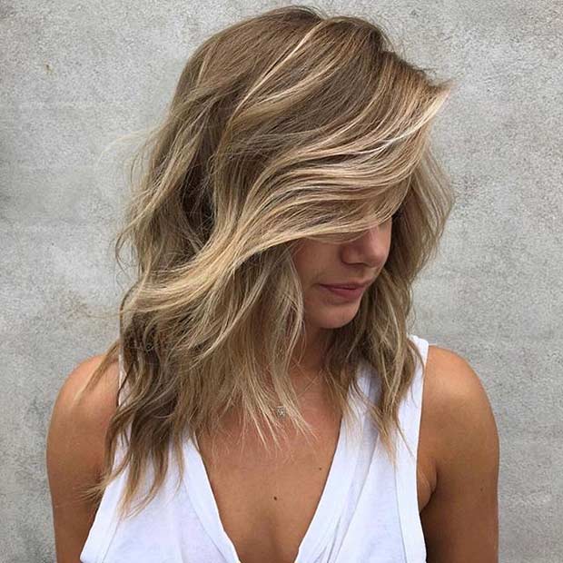 Layered Bronde Long Bob Haircut