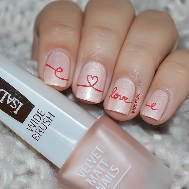 Valentine's Day Heartbeat Nails