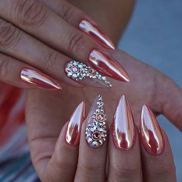 21 Trendy Metallic Nail Designs to Copy Right Now | StayGlam
