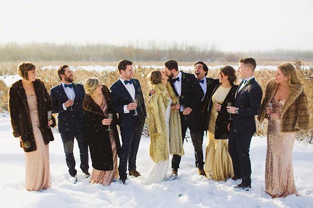 Winter Wedding Bridesmaids Faux Fur Coats