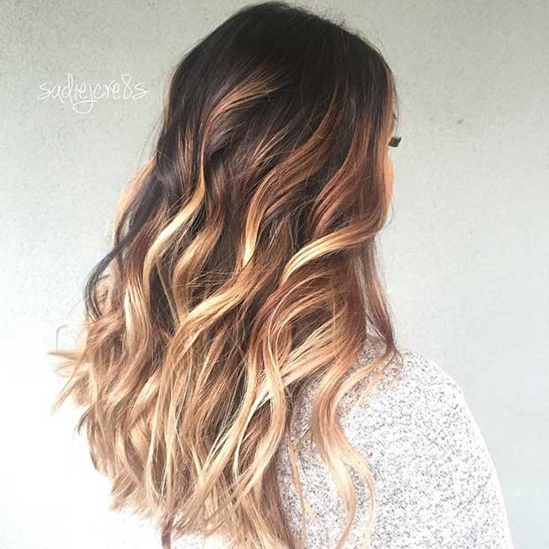 Chunky Blonde Highlights for Dark Brunette Hair