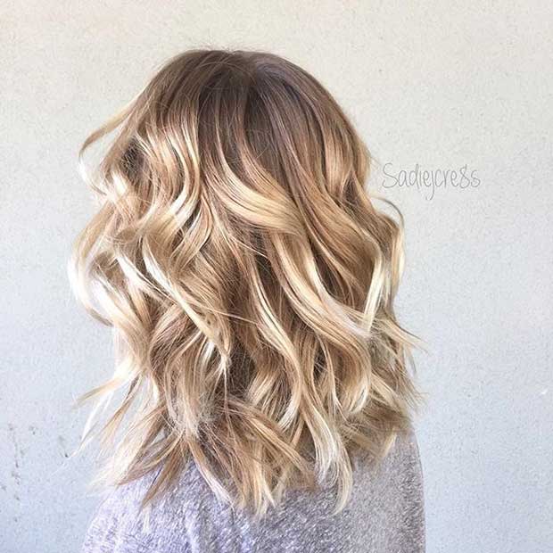 Curly Blonde Long Bob Haircut Idea