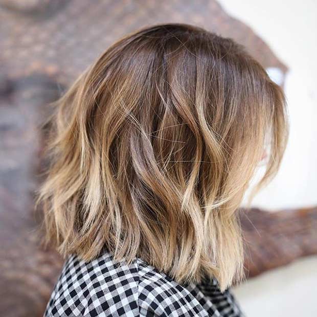 Layered Bob Haircut with Blonde Highlights