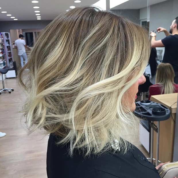 Bob Haircut with Icy Blonde Highlights